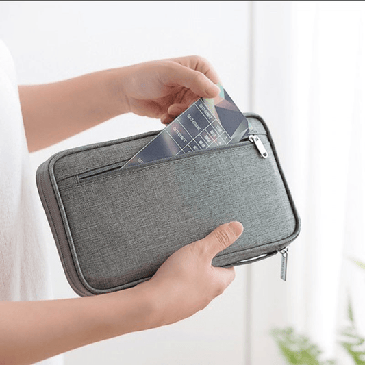 Canvas Travel Wallet & Family Passport Holder with Zipper