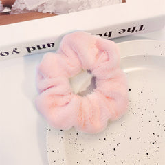 Plush Scrunchies Solid Hair Tie Fuzzy Hair Rope Accessories for Women Girls