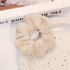 Plush Scrunchies Solid Hair Tie Fuzzy Hair Rope Accessories for Women Girls