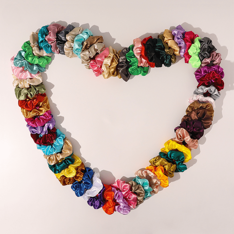 60pcs Satin Scrunchie Hair Tie Hair Rope Hair Accessories
