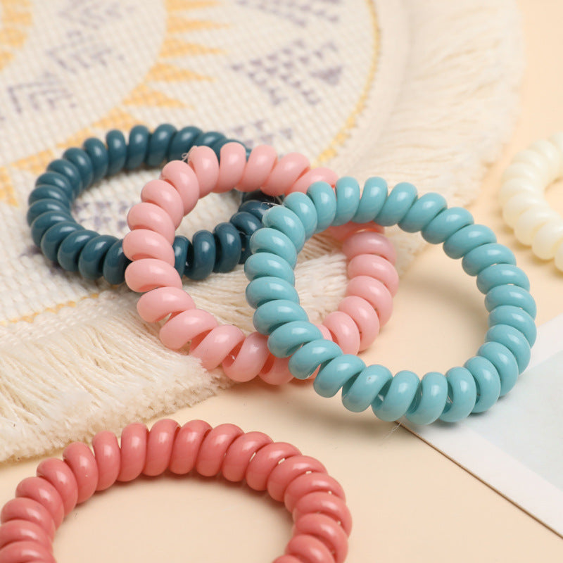 Candy Spiral Hair Tie Solid Hair Rope for Women Girls