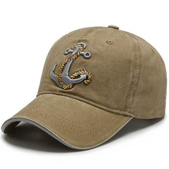 Embroidered Sea Rivet Denim Baseball Cap Peaked Cap