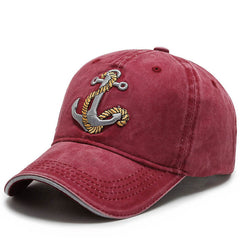 Embroidered Sea Rivet Denim Baseball Cap Peaked Cap