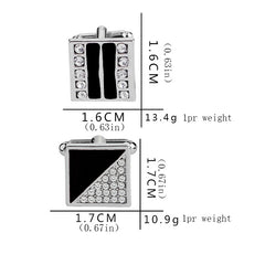 Men's Geometric Rhinestone Cufflinks Wedding Suit Accessories