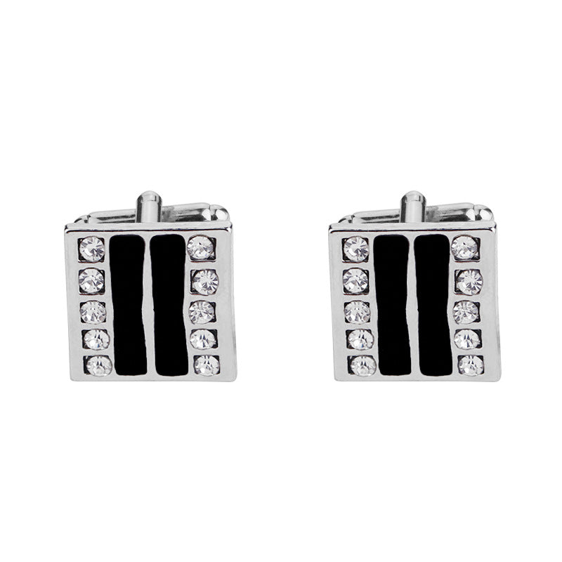 Men's Geometric Rhinestone Cufflinks Wedding Suit Accessories