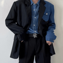 Men's Chinese Character Buckle Belt PU Leather Jeans Pants Waist Strap