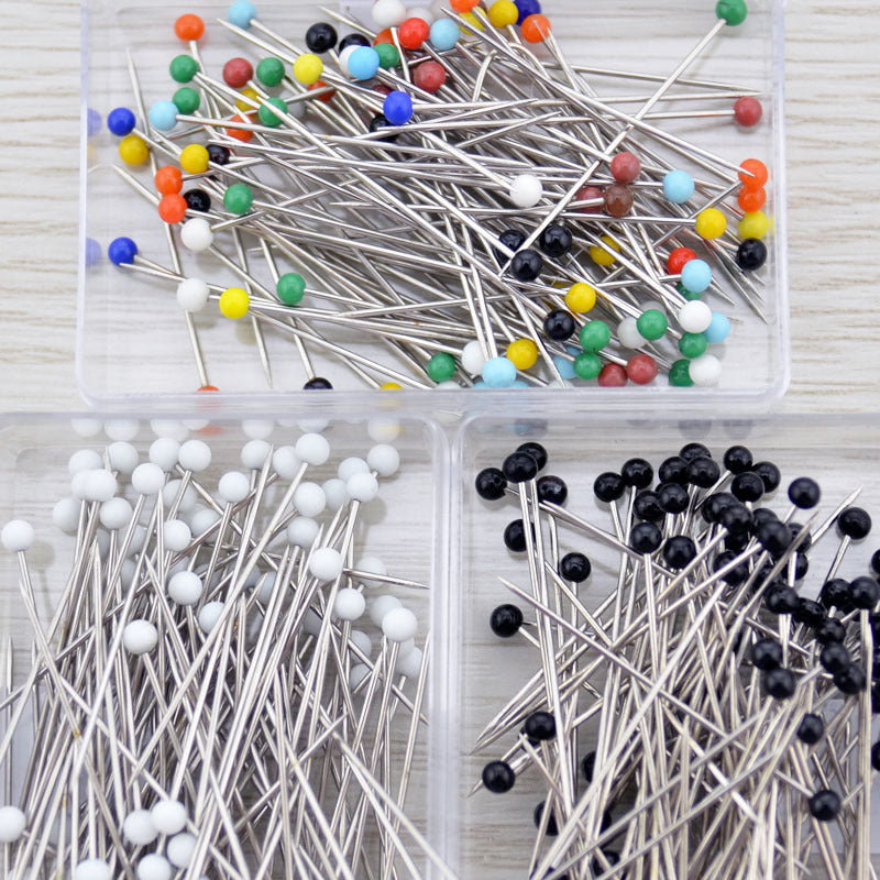 100pcs Fabric Sewing Pins with Colored Ball Glass Heads