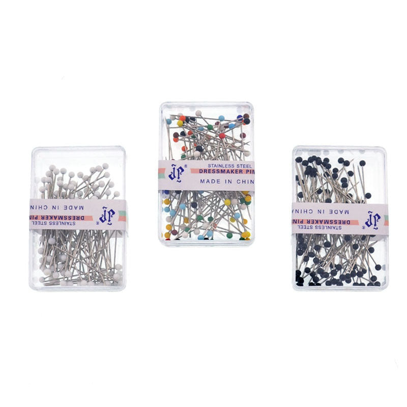 100pcs Fabric Sewing Pins with Colored Ball Glass Heads