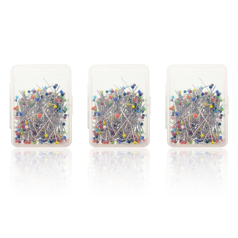 100pcs Fabric Sewing Pins with Colored Ball Glass Heads