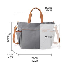Canvas Tote Bag with Pockets - Casual Shoulder Bag
