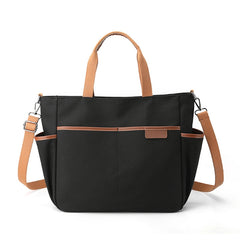 Canvas Tote Bag with Pockets - Casual Shoulder Bag