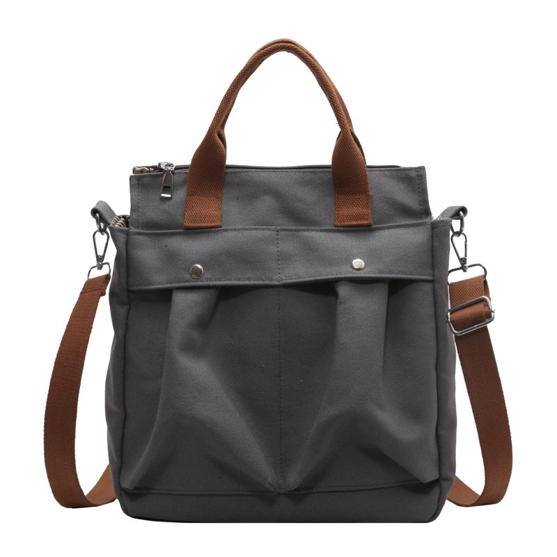 Canvas Durable Shoulder Bag Large Capacity Shopping Crossbody Bag