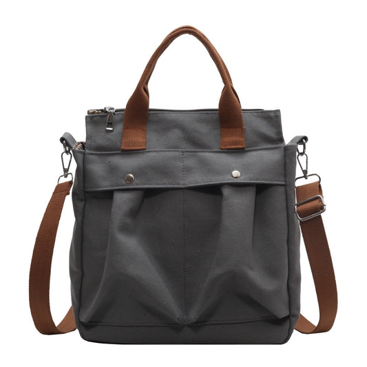 Canvas Durable Shoulder Bag Large Capacity Shopping Crossbody Bag