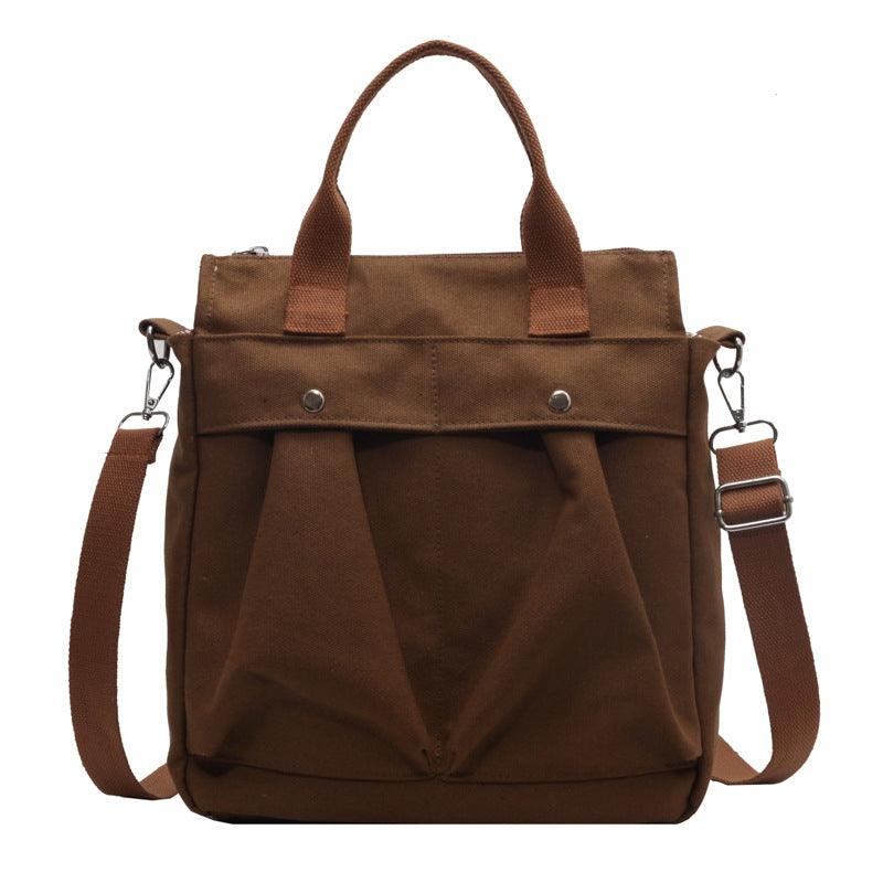 Canvas Durable Shoulder Bag Large Capacity Shopping Crossbody Bag