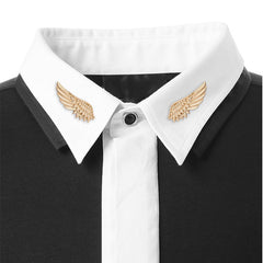 2pcs Wing Brooche Set Retro Style Wedding Shirt Collar Pin Accessory Gift