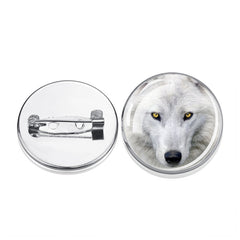Wolf Brooch Silver Paper Clip Crescent Wolf Silhouette Pattern Men's Gift