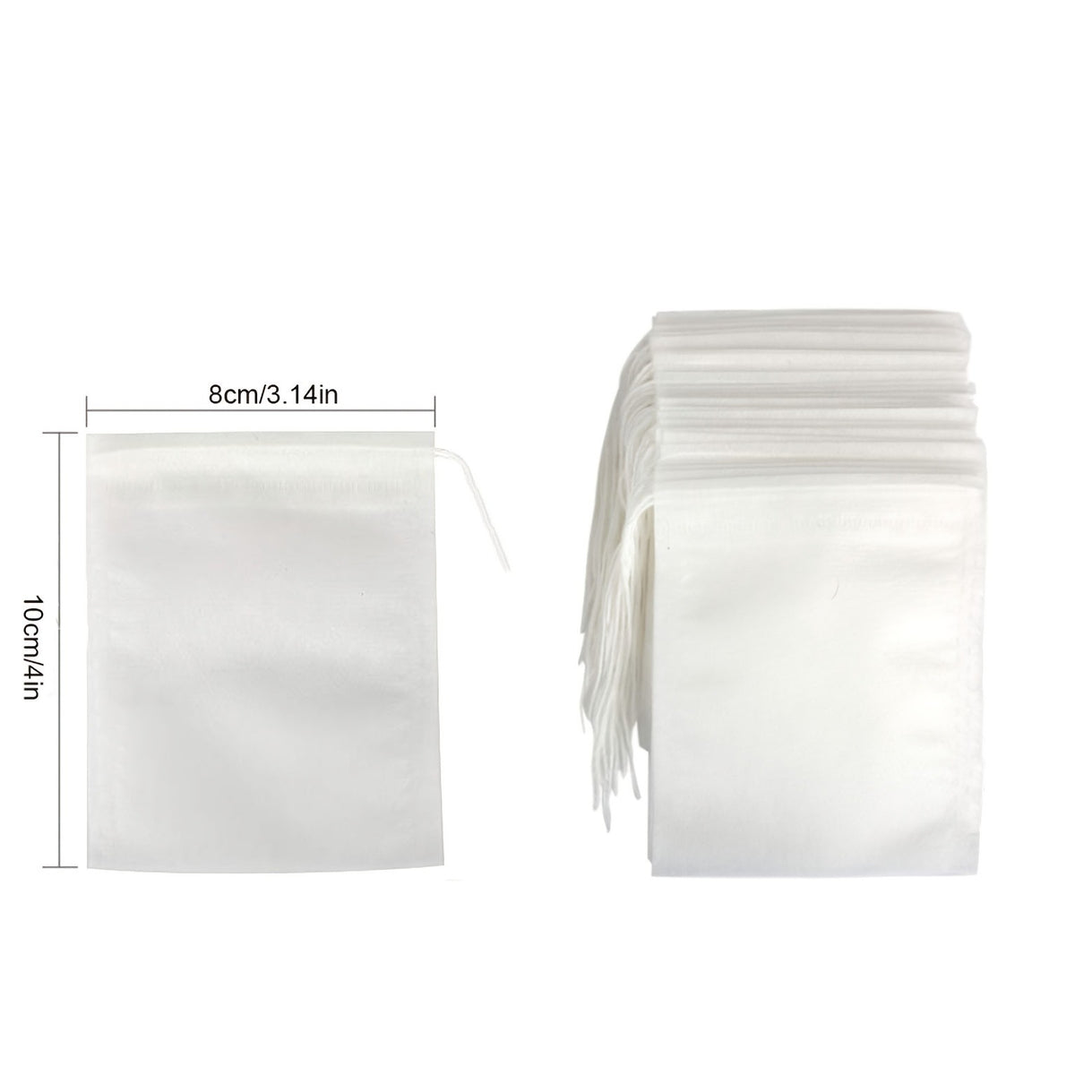 100pcs Empty Teabags Soup Bags Disposable Drawstring Soup Bags