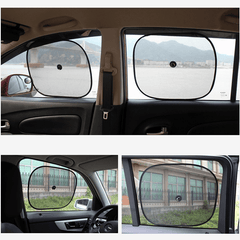 2pcs Car Sun Shade UV Protection Suction Cup Sunshade Heat Insulation