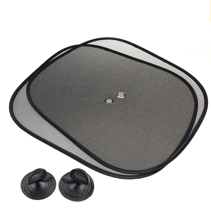 2pcs Car Sun Shade UV Protection Suction Cup Sunshade Heat Insulation