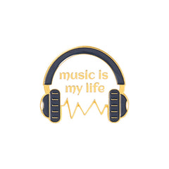 Alloy Letter Brooch Creative Earphones Tape Badges For Men