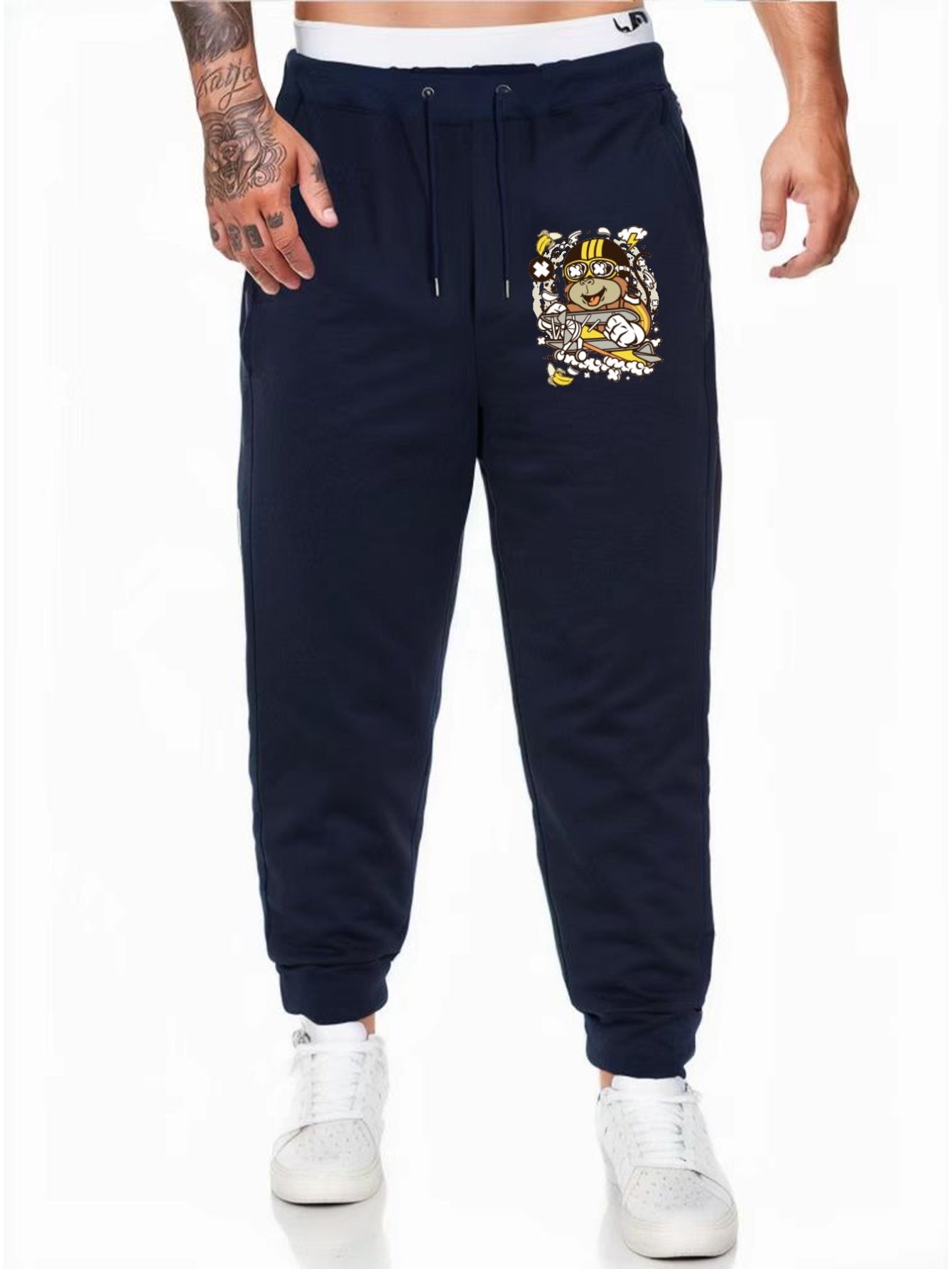 Men's Monkey Comfy Drawstring Joggers Loose Fit Pants
