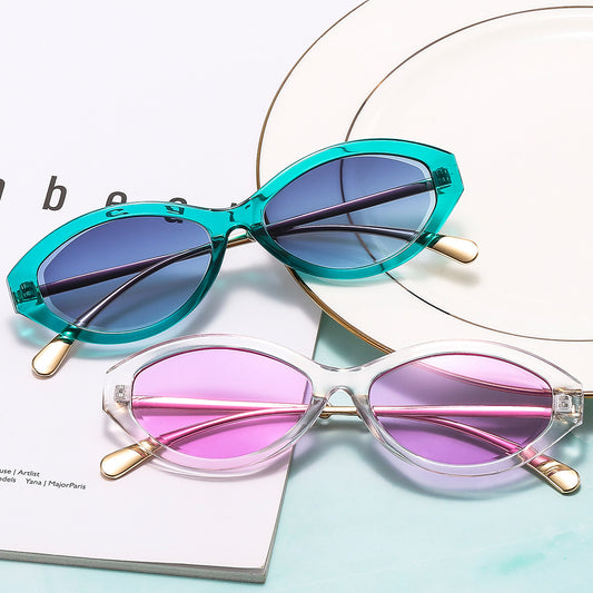 Oval Sunglasses Hiphop Polarized Gradient Glasses UV400
