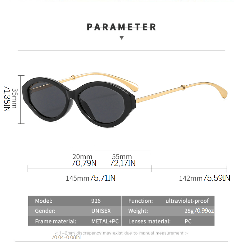 Oval Sunglasses Hiphop Polarized Gradient Glasses UV400