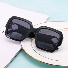 Square Polarized Sunglasses UV400 Engraved Temple Glasses for Driving