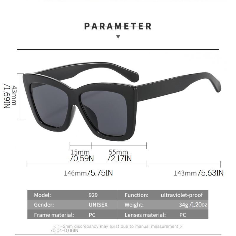 Marbled Square Sunglasses Polarized Gradient UV400
