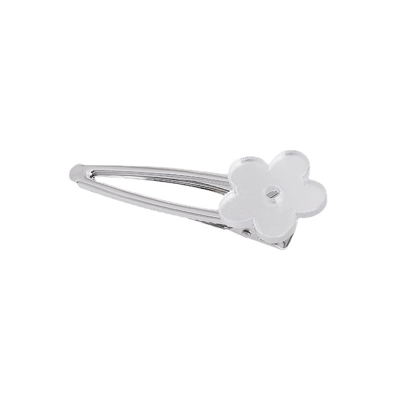 Silvery Flower Hair Clip Sweet Duck Billed Clip For Hair Bang Braids