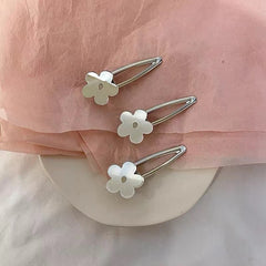 Silvery Flower Hair Clip Sweet Duck Billed Clip For Hair Bang Braids