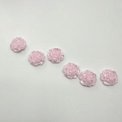 15pcs 19mm AB Flat Bottom Acrylic Letterpress Rose Beads DIY Accessories