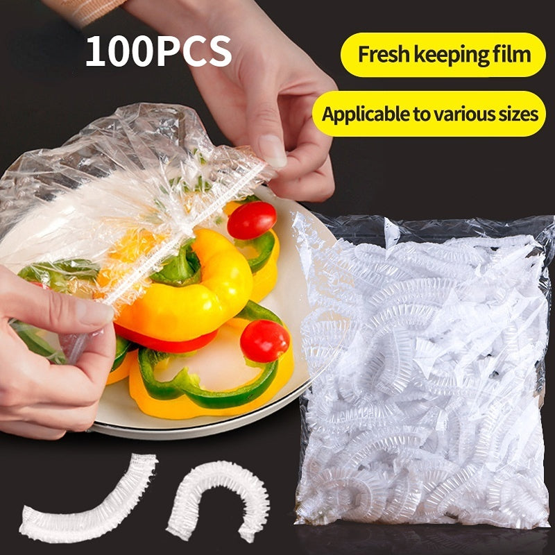 100pcs Reusable Food Wrap Storage Covers Silicone Lid Cover Kitche