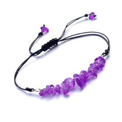 Natural Gems Chip Stone Bracelet Chakra Set Energy TUMBLED Yogo Bracelets