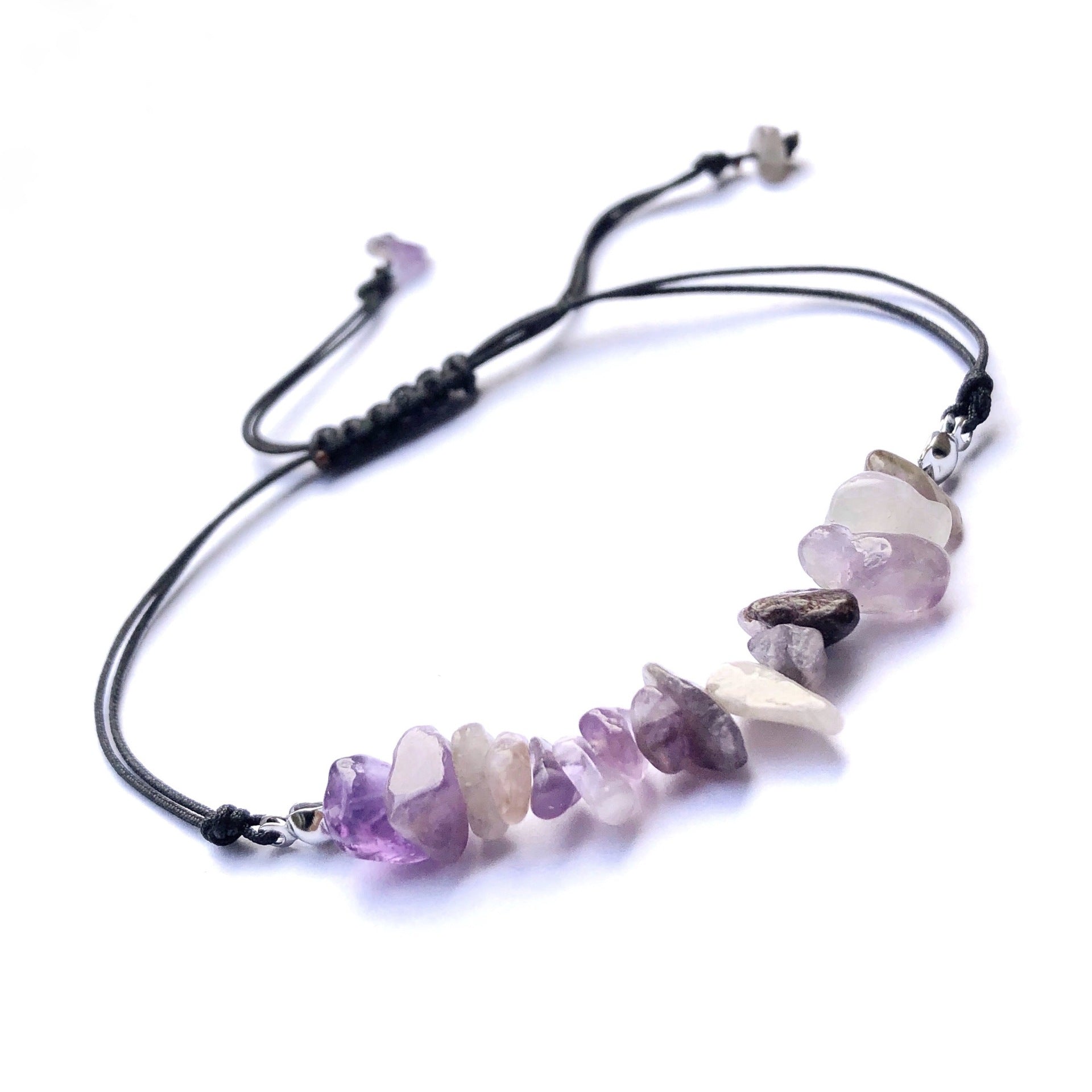 Natural Gems Chip Stone Bracelet Chakra Set Energy TUMBLED Yogo Bracelets