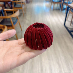 Velvet Bird's Nest Hair Clip Ponytail Holders