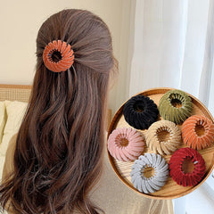 Velvet Bird's Nest Hair Clip Ponytail Holders