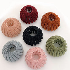 Velvet Bird's Nest Hair Clip Ponytail Holders