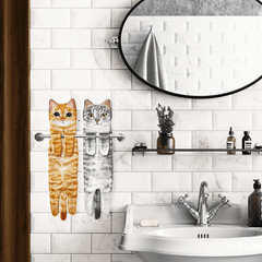 Cat Funny Hand Towels for Bathroom Kitchen Decor - Absorbent