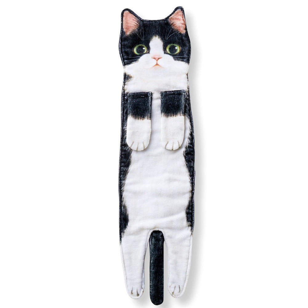 Cat Funny Hand Towels for Bathroom Kitchen Decor - Absorbent