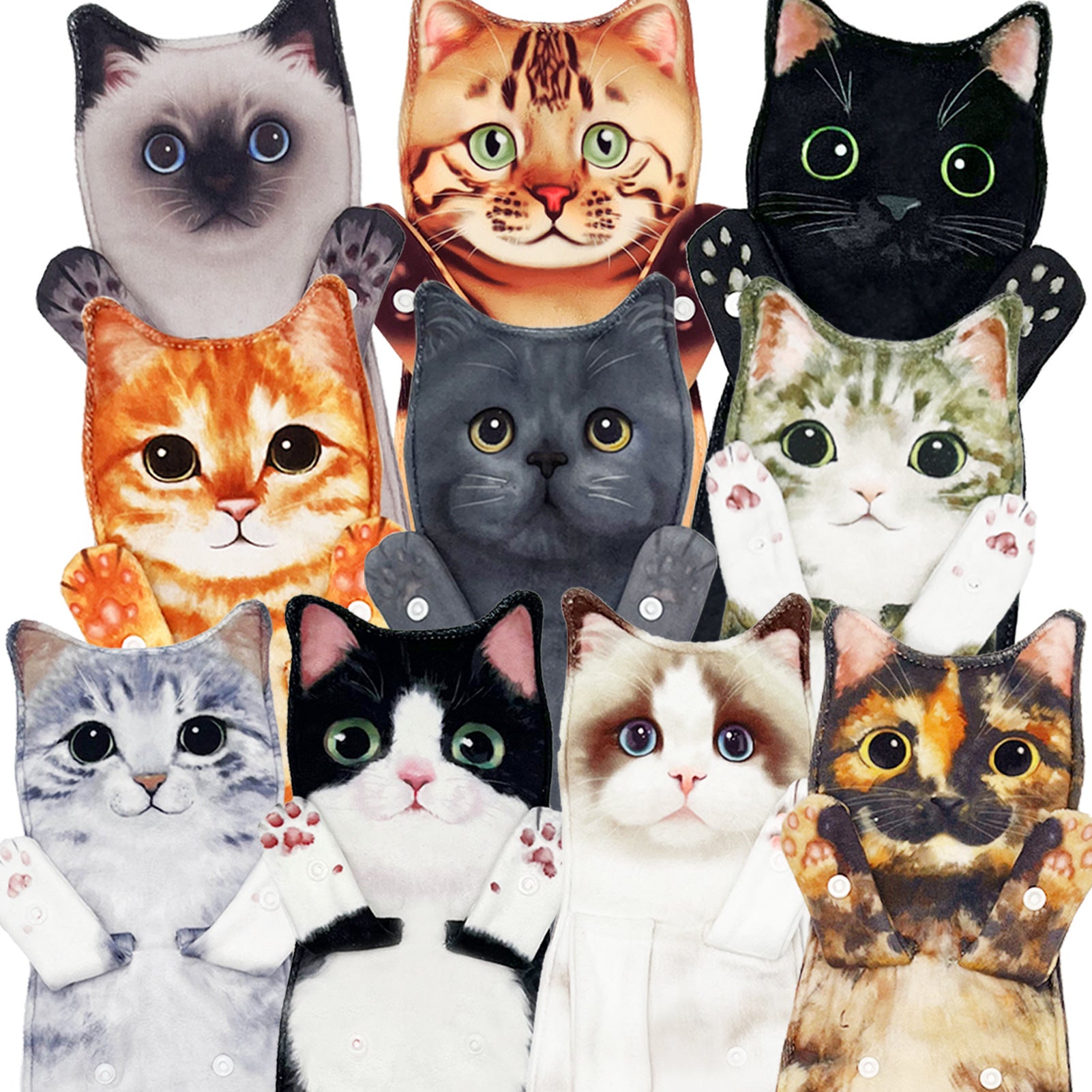 Cat Funny Hand Towels for Bathroom Kitchen Decor - Absorbent