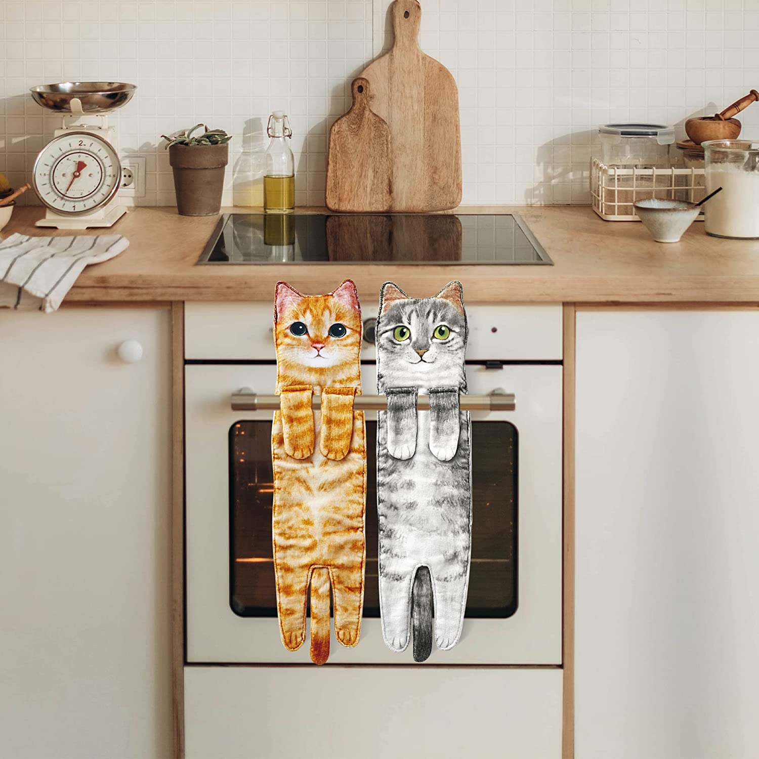 Cat Funny Hand Towels for Bathroom Kitchen Decor - Absorbent