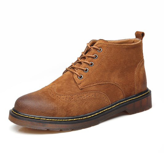 Men's Faux Leather Ankle Top Boots for Climbing Trekking