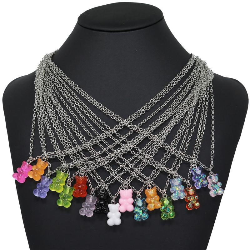 Candy Bear Chain Pendant Necklace For Women Girls Animal Jewelry