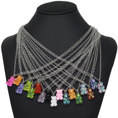 Candy Bear Chain Pendant Necklace For Women Girls Animal Jewelry