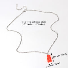 Candy Bear Chain Pendant Necklace For Women Girls Animal Jewelry