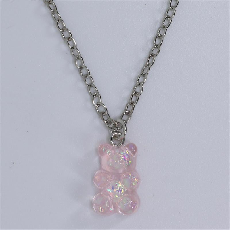 Candy Bear Chain Pendant Necklace For Women Girls Animal Jewelry