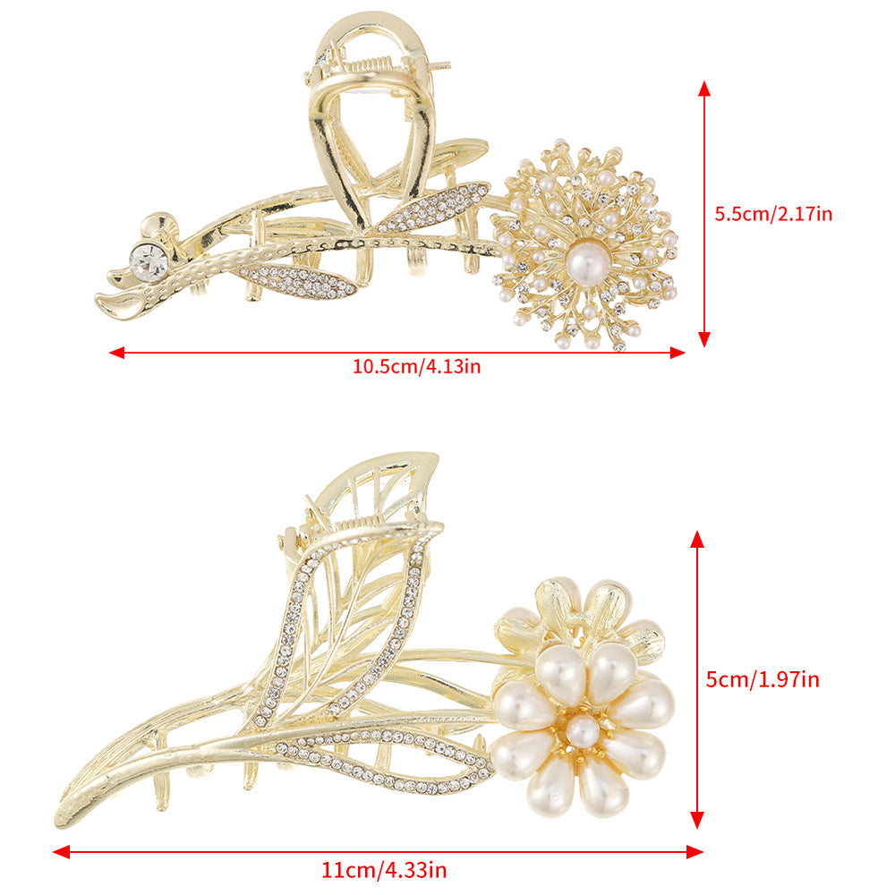 Faux Pearl Flower Rhinestone Hair Claw Hair Clip Hair Accessories