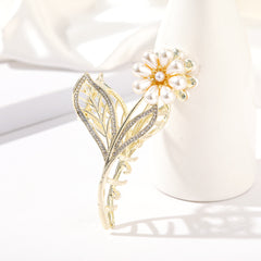 Faux Pearl Flower Rhinestone Hair Claw Hair Clip Hair Accessories