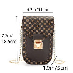 Shamrock Graphic Flap Shoulder Bag Chain Crossbody Phone Storage Bag